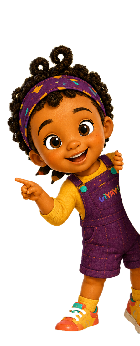 triYAY! smiling and pointing toward today’s Match the Shadow game
